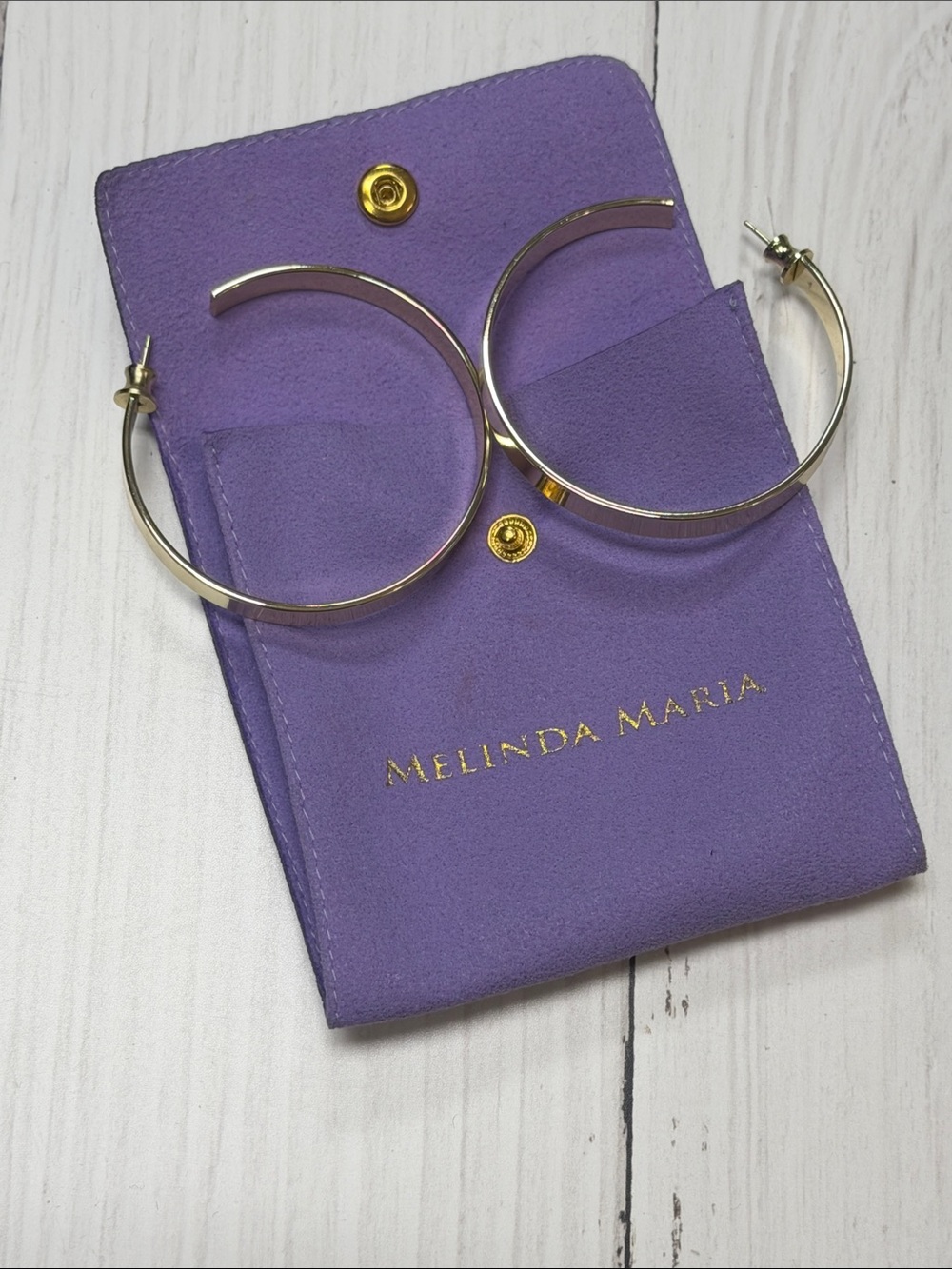 Melinda Maria Shiny Gold Hoop Earrings